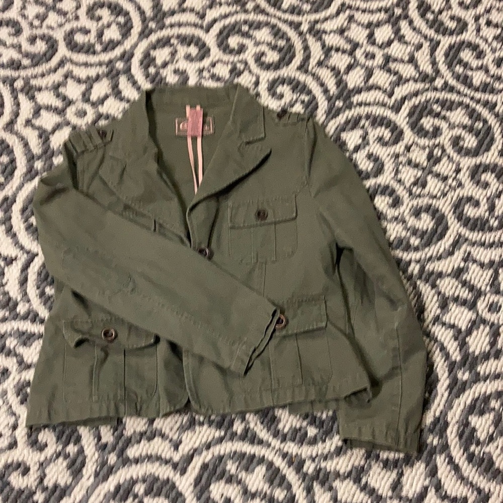 Unlined drill jacket.